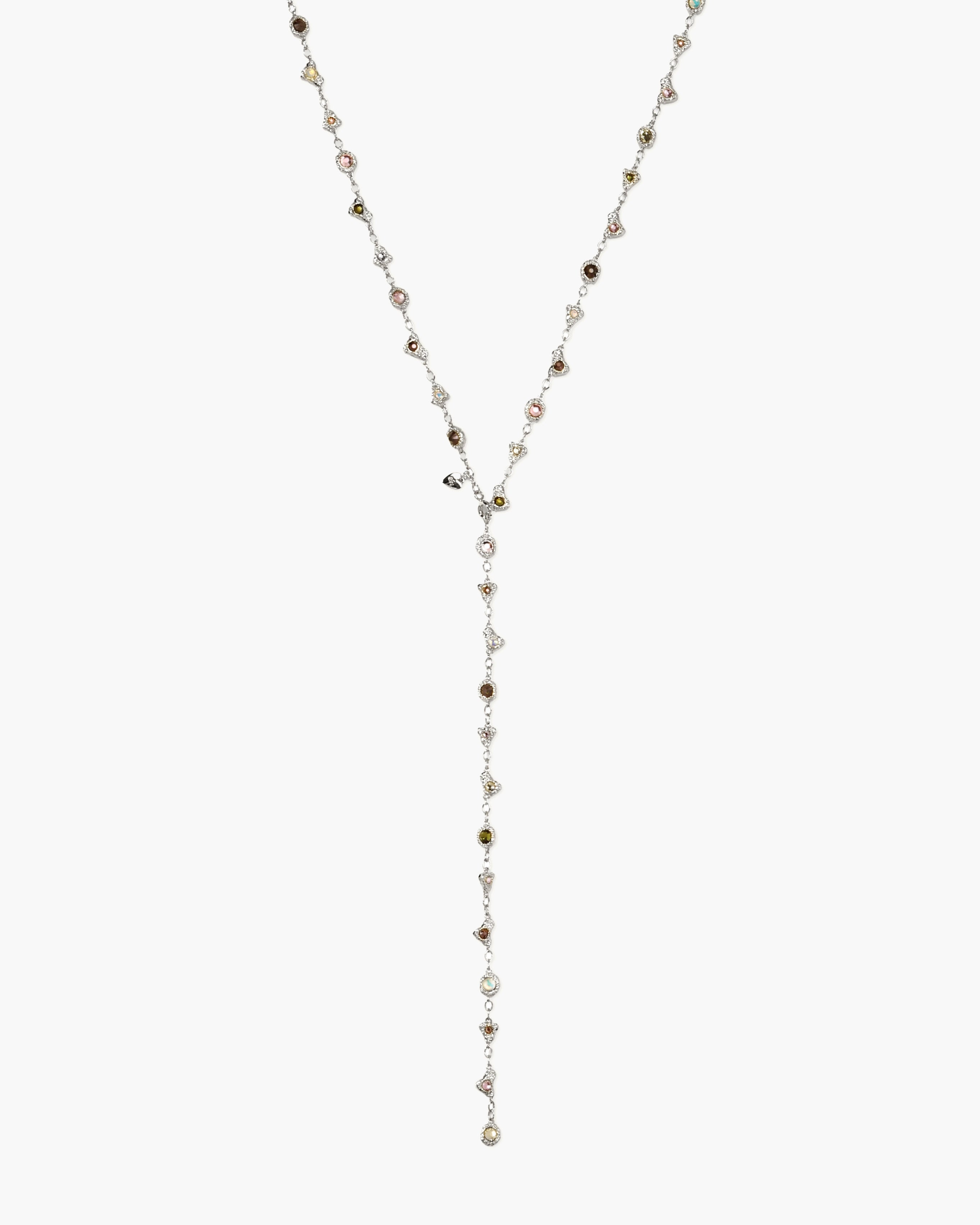 Prism Crystal Long Chain in Silver en route jewellery