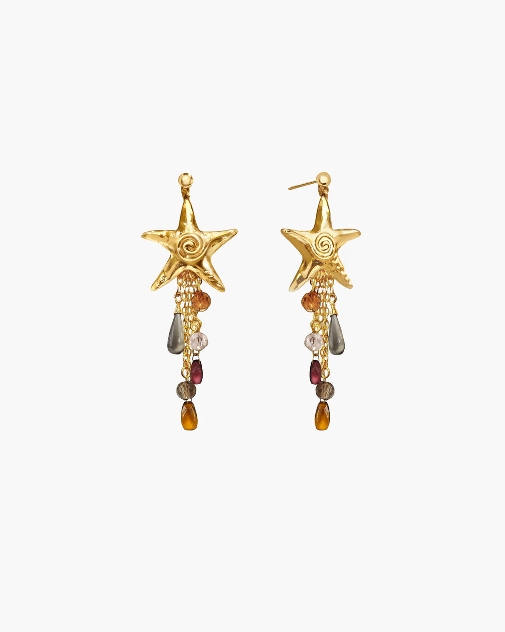 Seaside Nomad Starfish Earrings in Silver en route jewellery