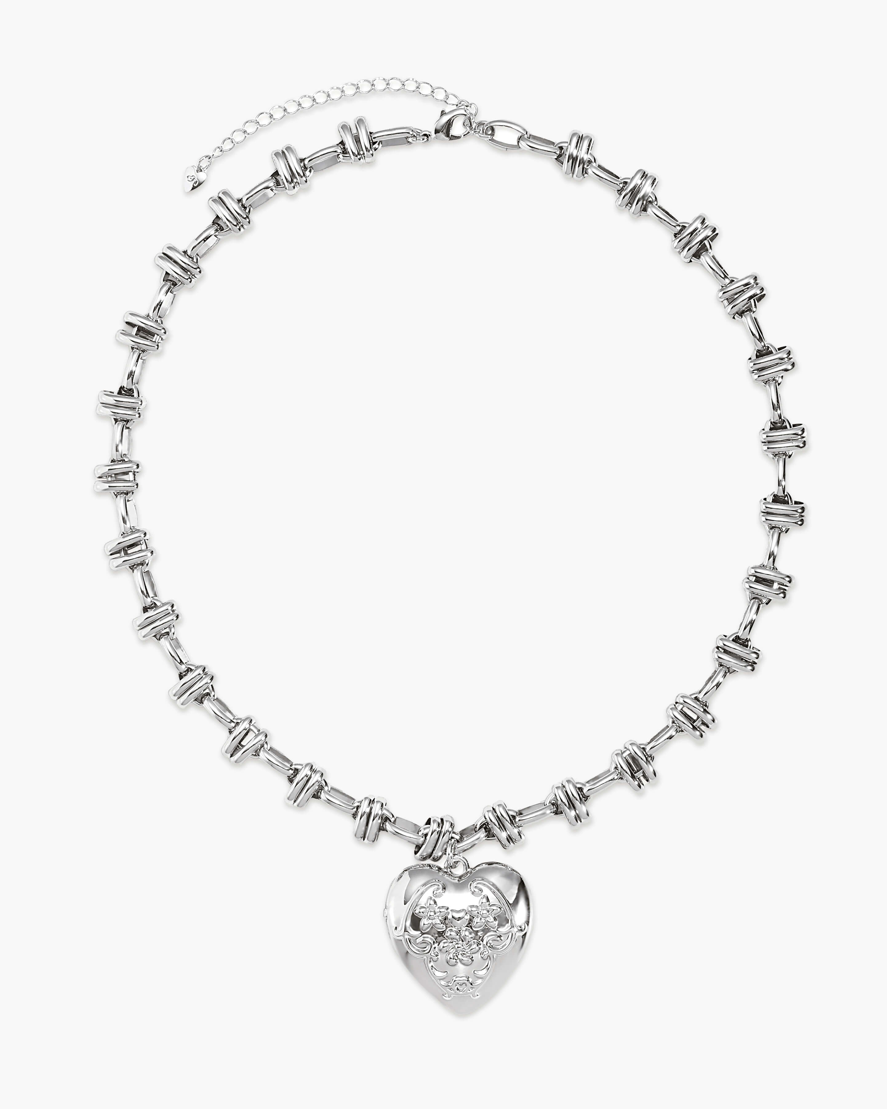 Secret Keeps Openable Heart Necklace in Silver en route jewellery