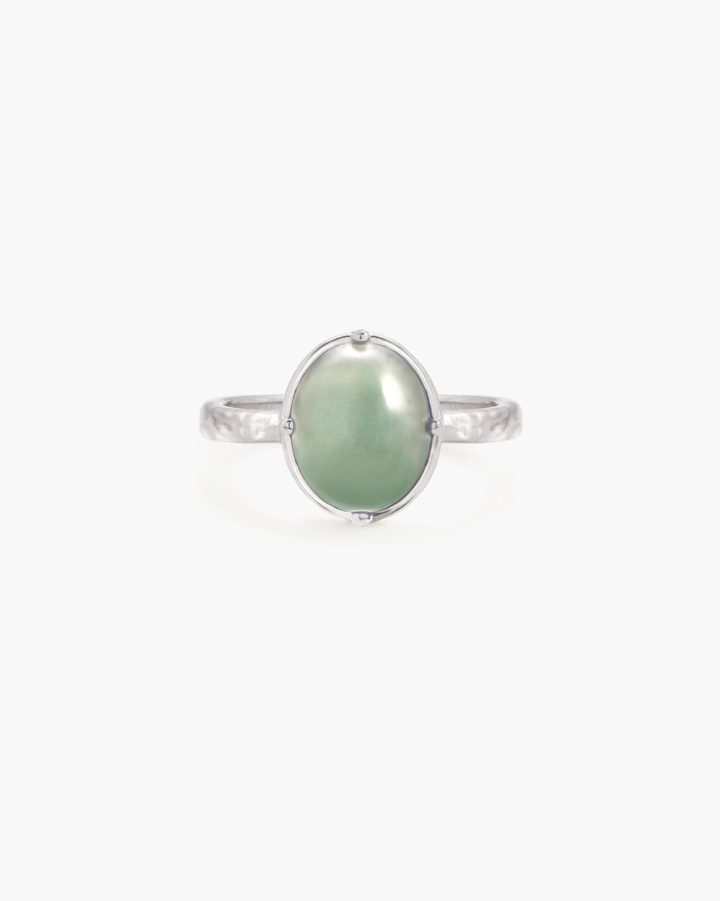 Green Aventurine Ring in Silver en route jewellery