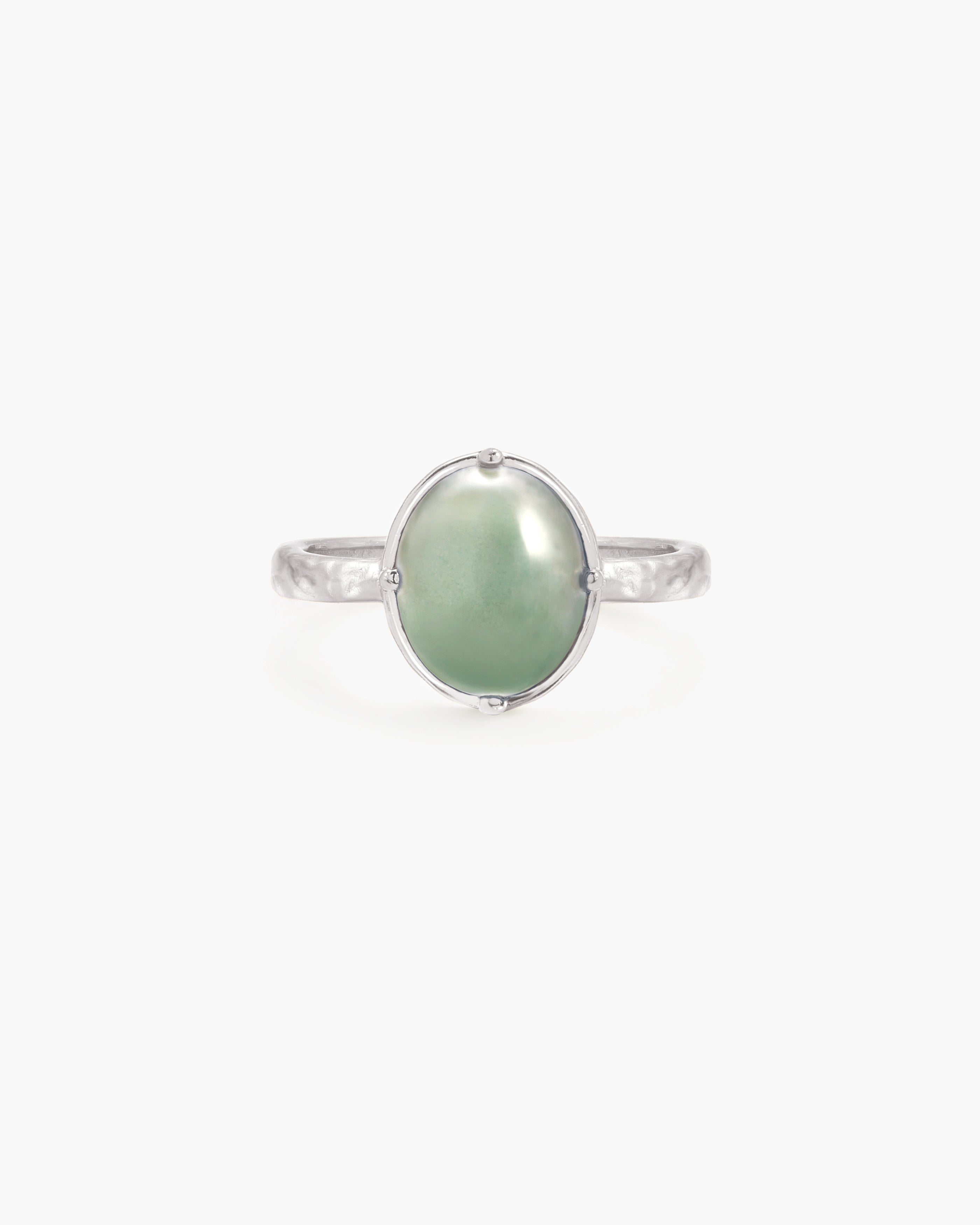 Green Aventurine Ring in Silver en route jewellery