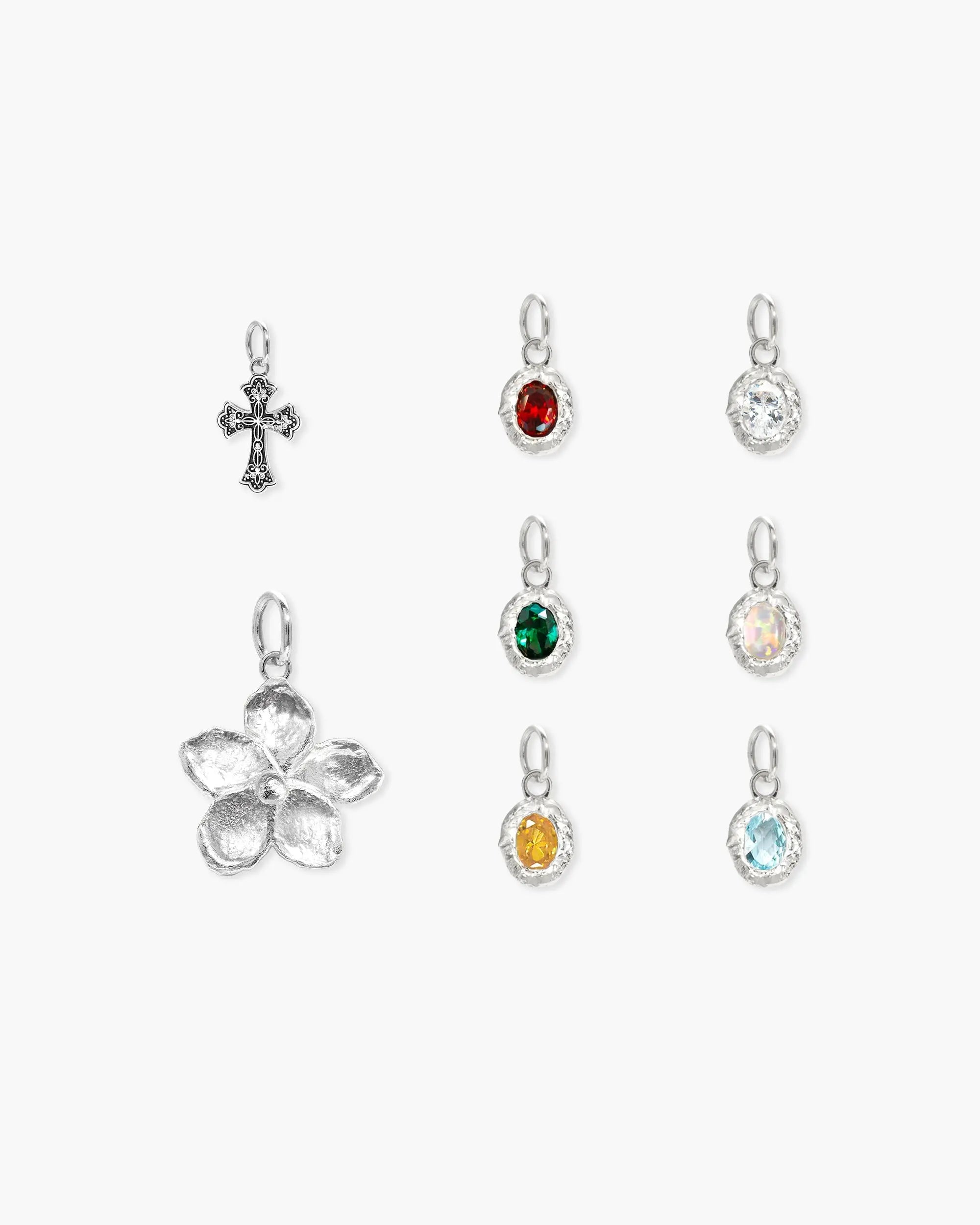 Tiny Meanings & Birthstone Charm in Silver en route jewellery