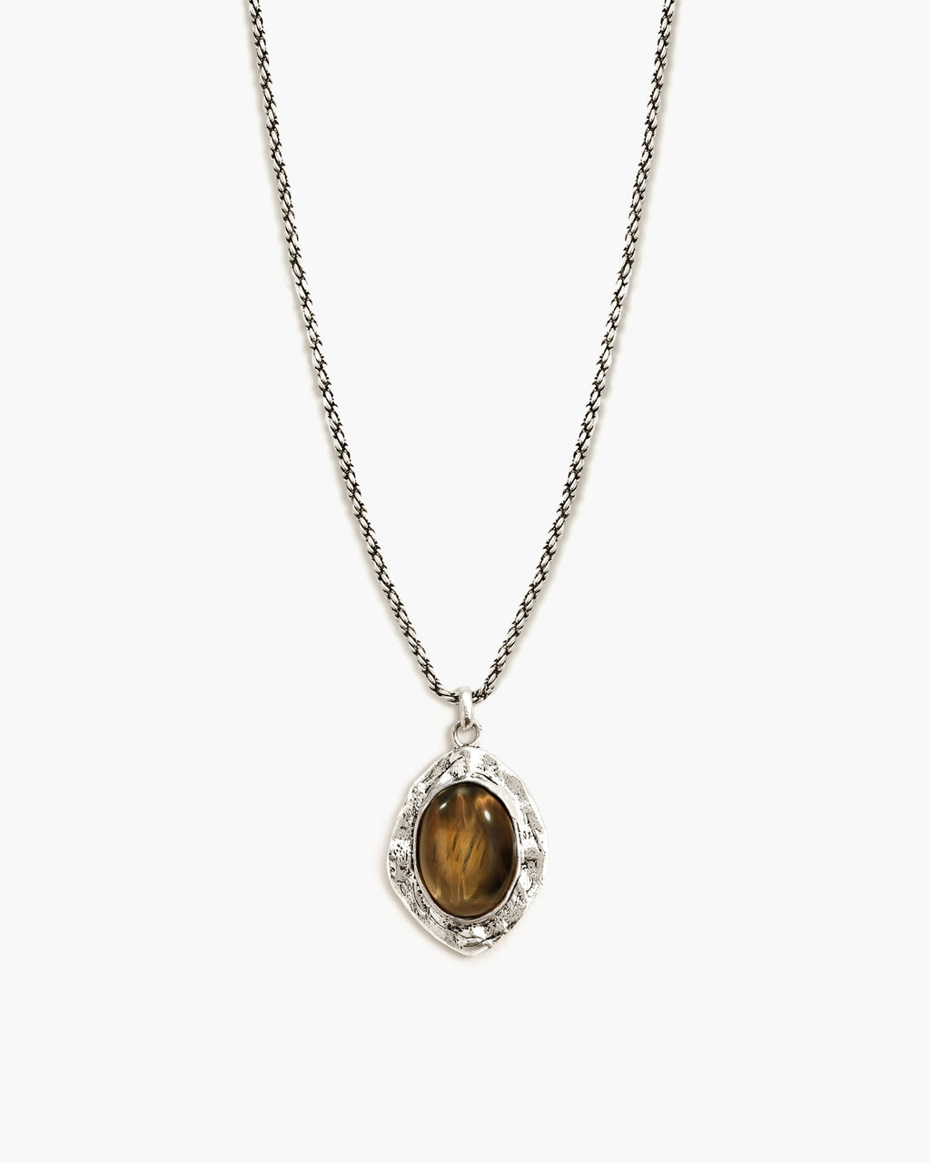 Silver Tiger's Eye Savannah Long Necklace