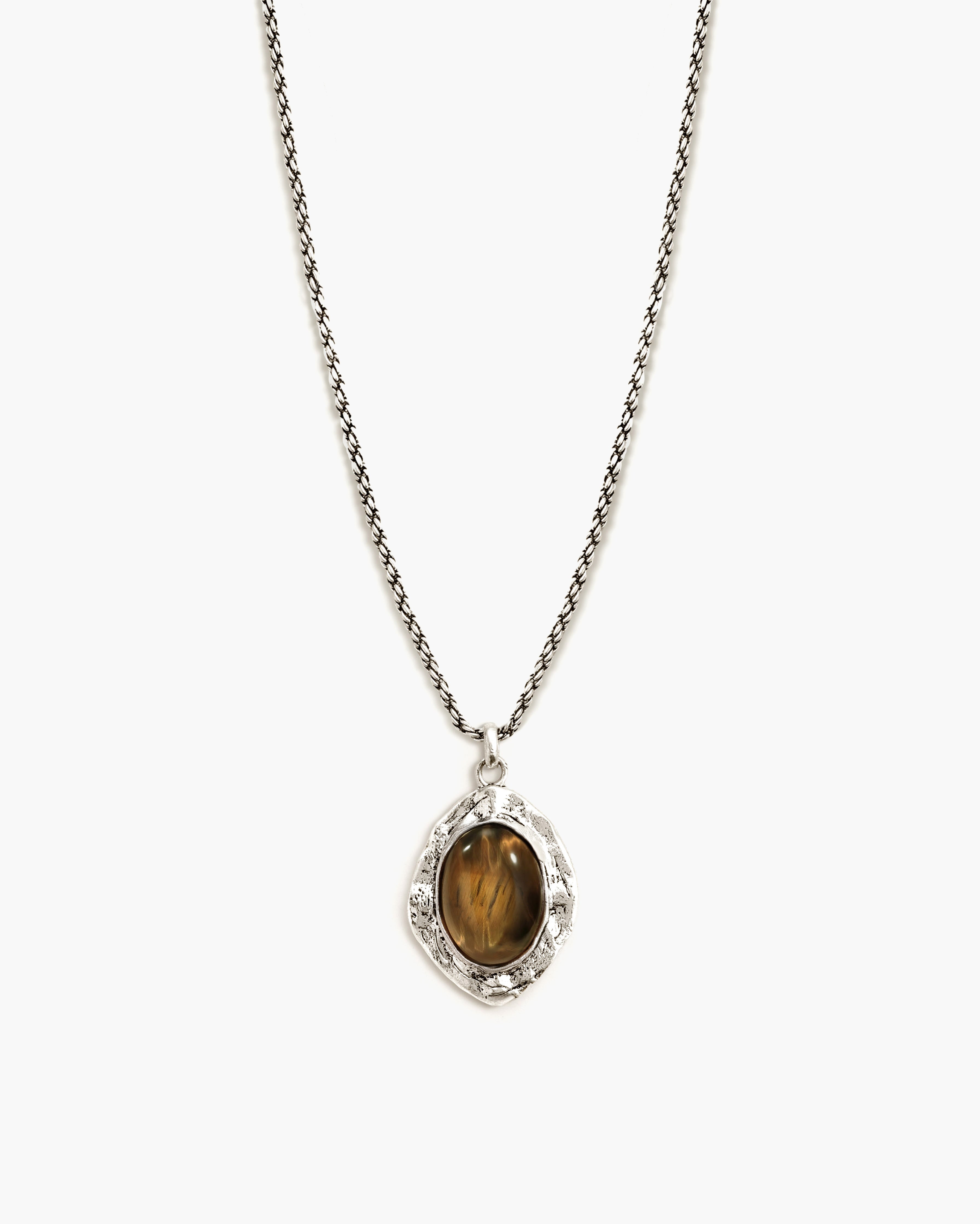 Silver Tiger's Eye Savannah Long Necklace