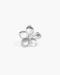 Textured Floral Ring in Silver