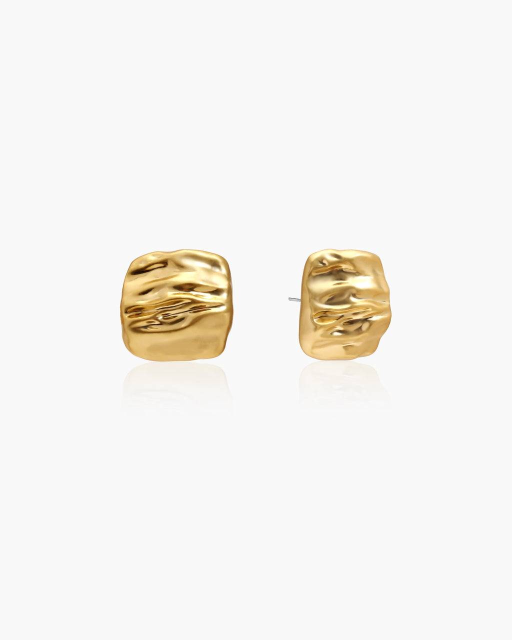 Textured Square Stud Earrings en route jewellery