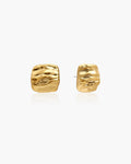 Textured Square Stud Earrings en route jewellery