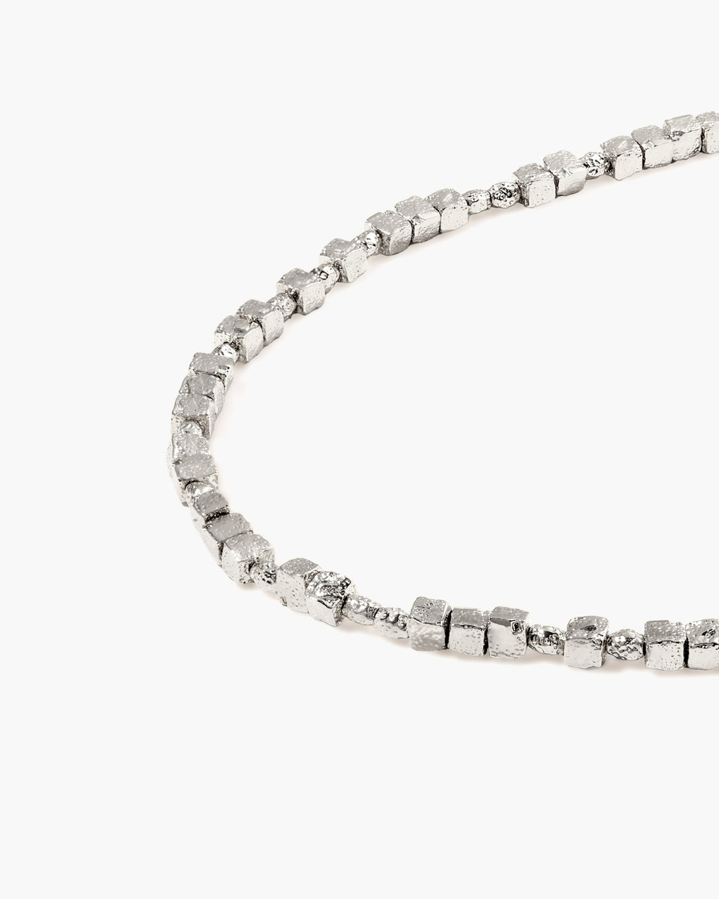 Textured Square Necklace in Silver