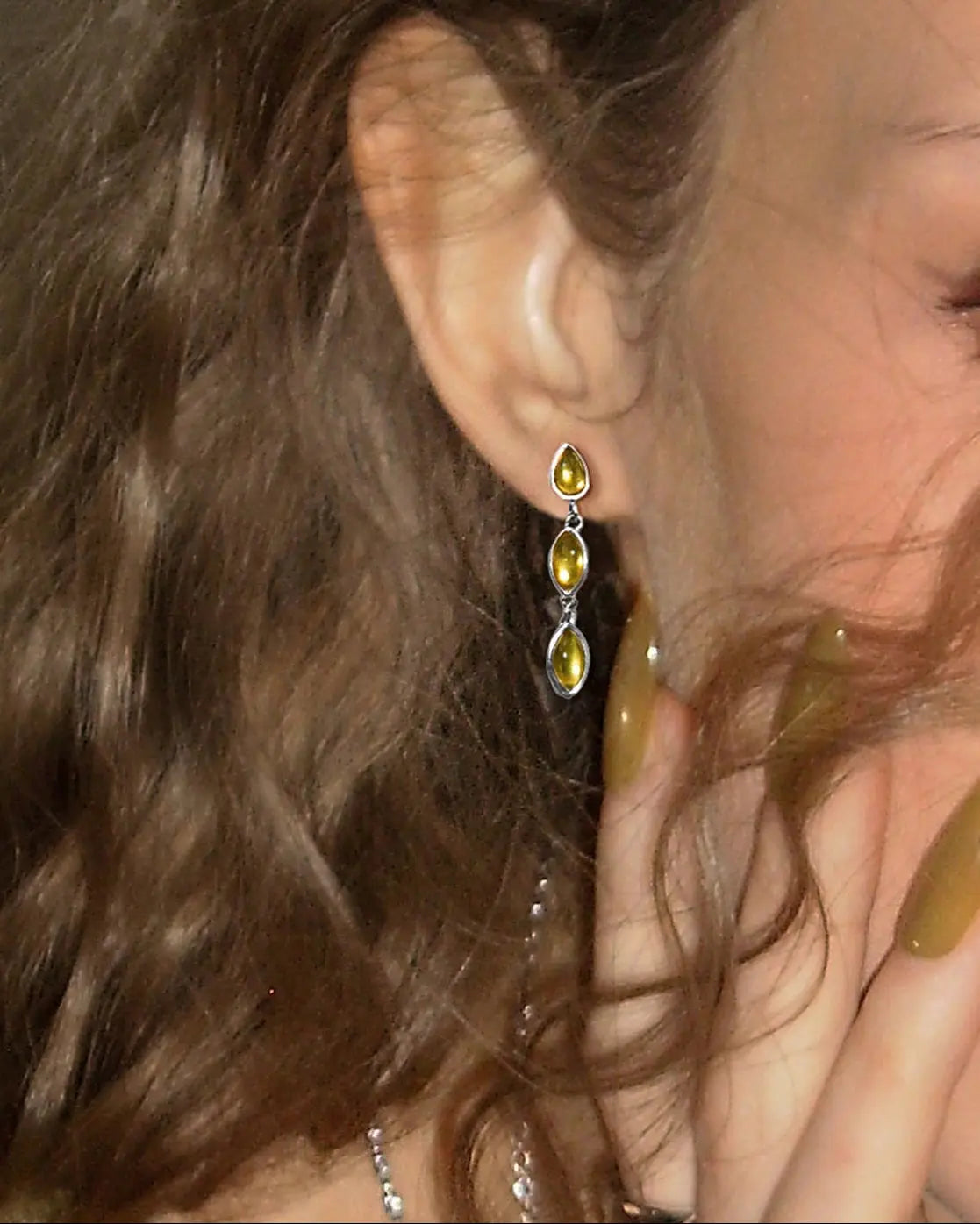 Olive Marquise Earrings in Silver en route jewellery