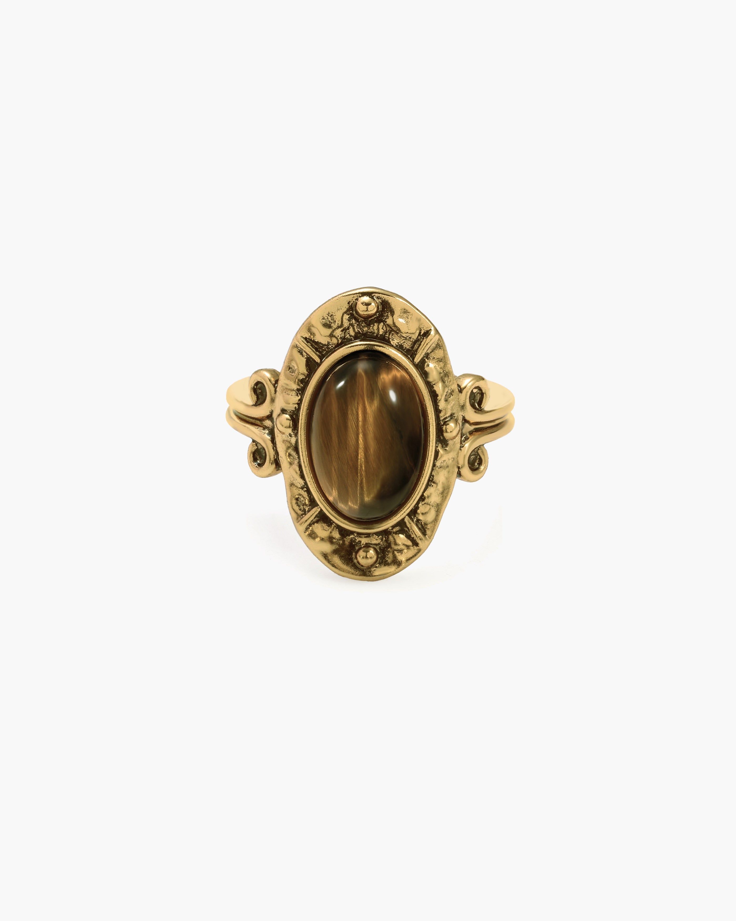Lunar Veil Moss Agate Ring en route jewellery