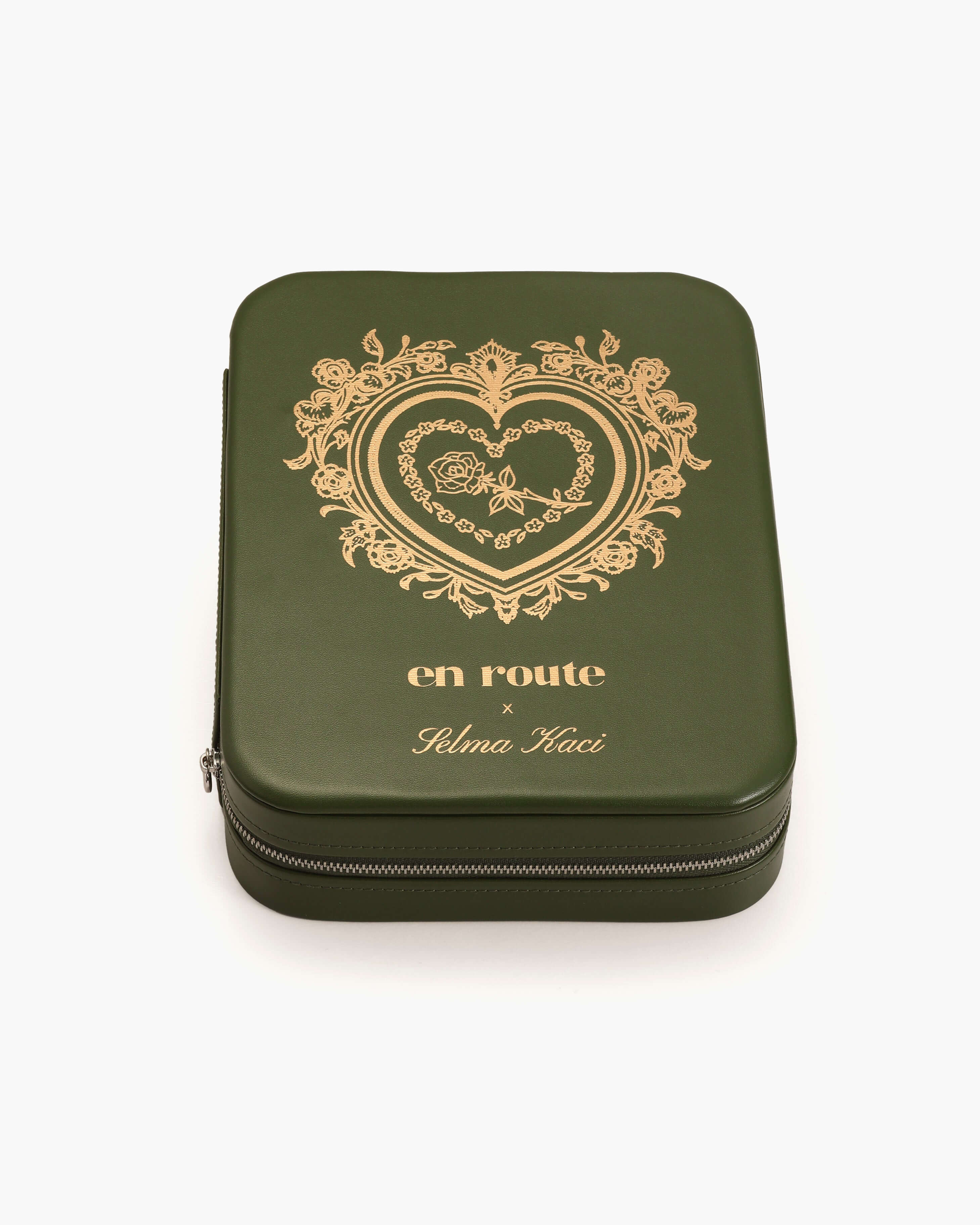Isola Heart Jewelry Box in Olive en route jewellery