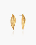Golden Leaf Stud Earrings en route jewellery