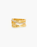 Criss Cross Pave Ring en route jewellery