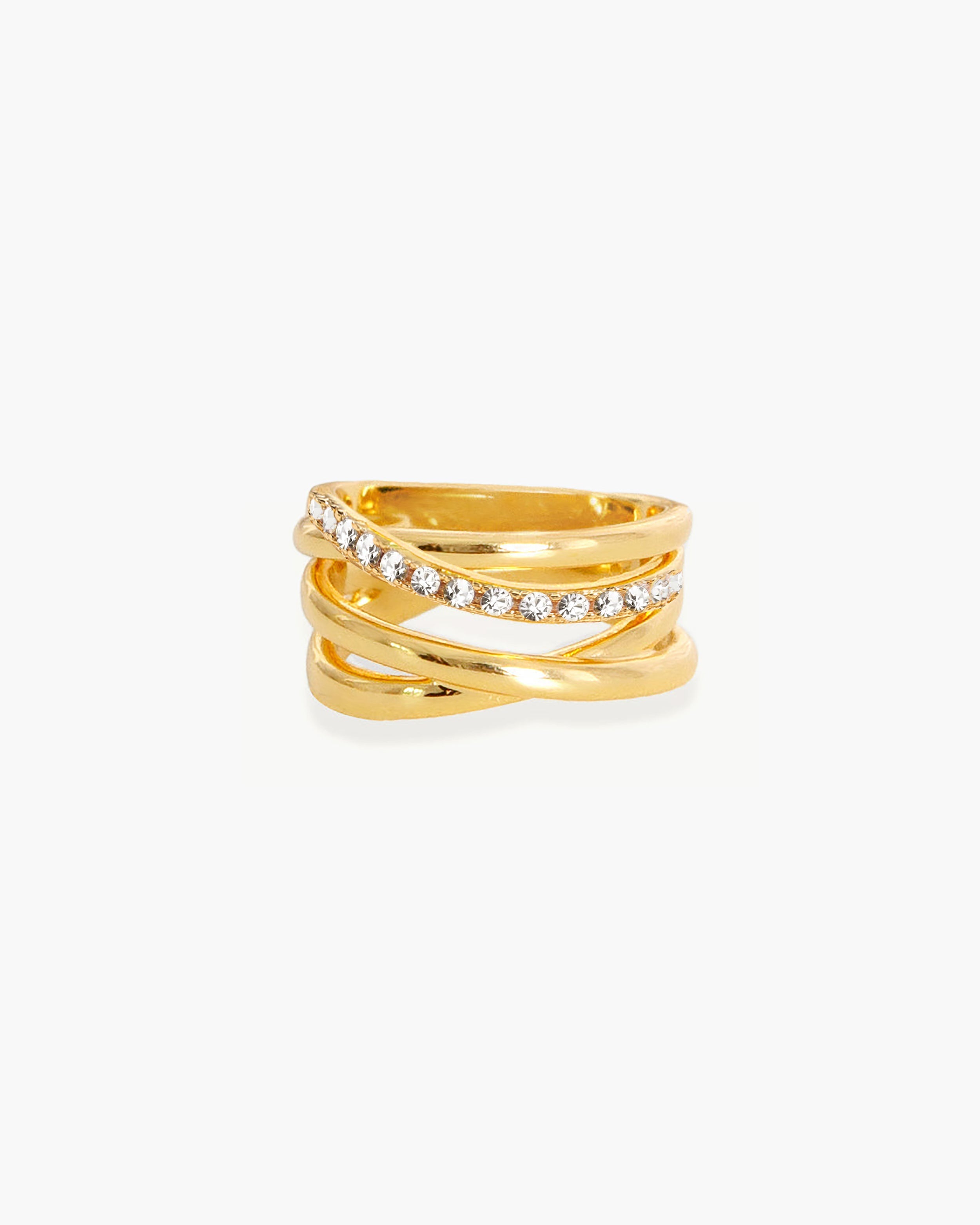 Criss Cross Pave Ring en route jewellery