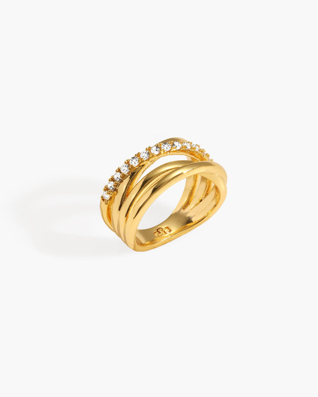 Criss Cross Pave Ring en route jewellery