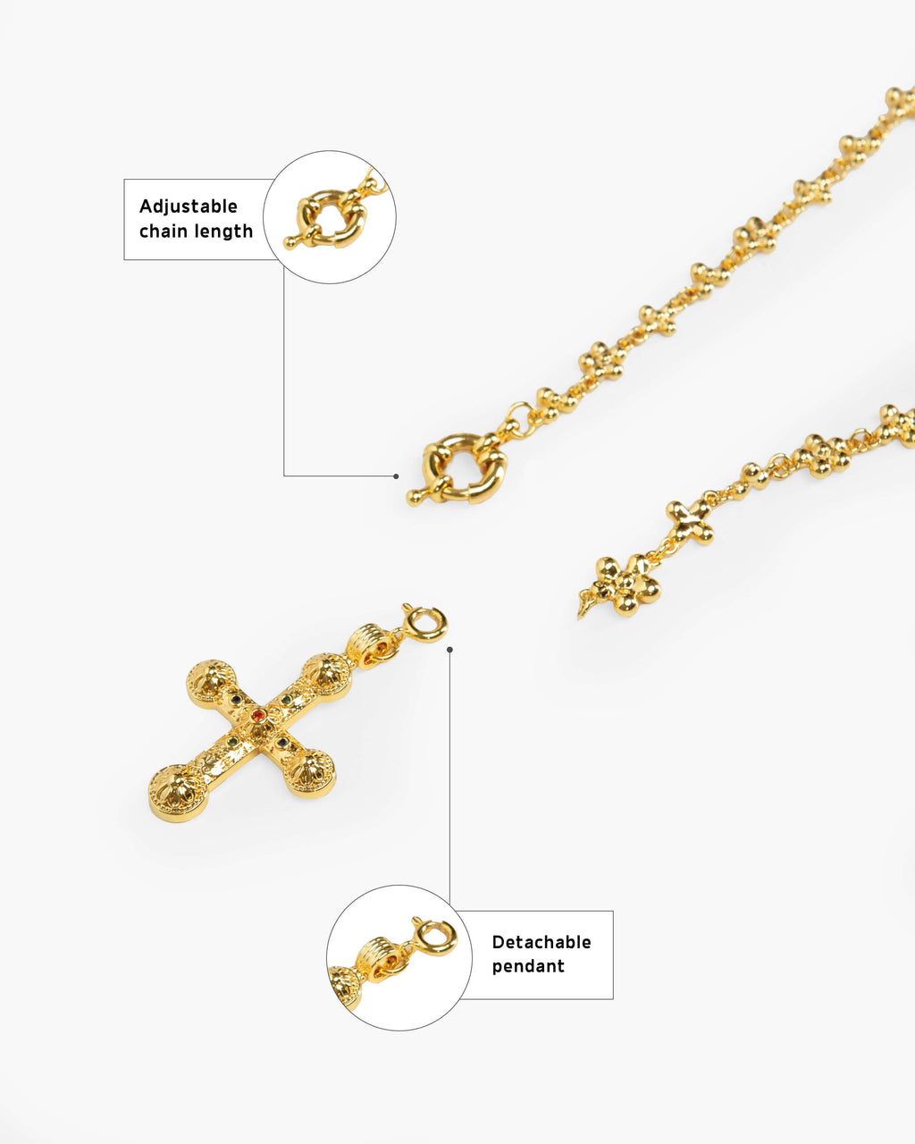 Daisy Molecule Chain en route jewellery