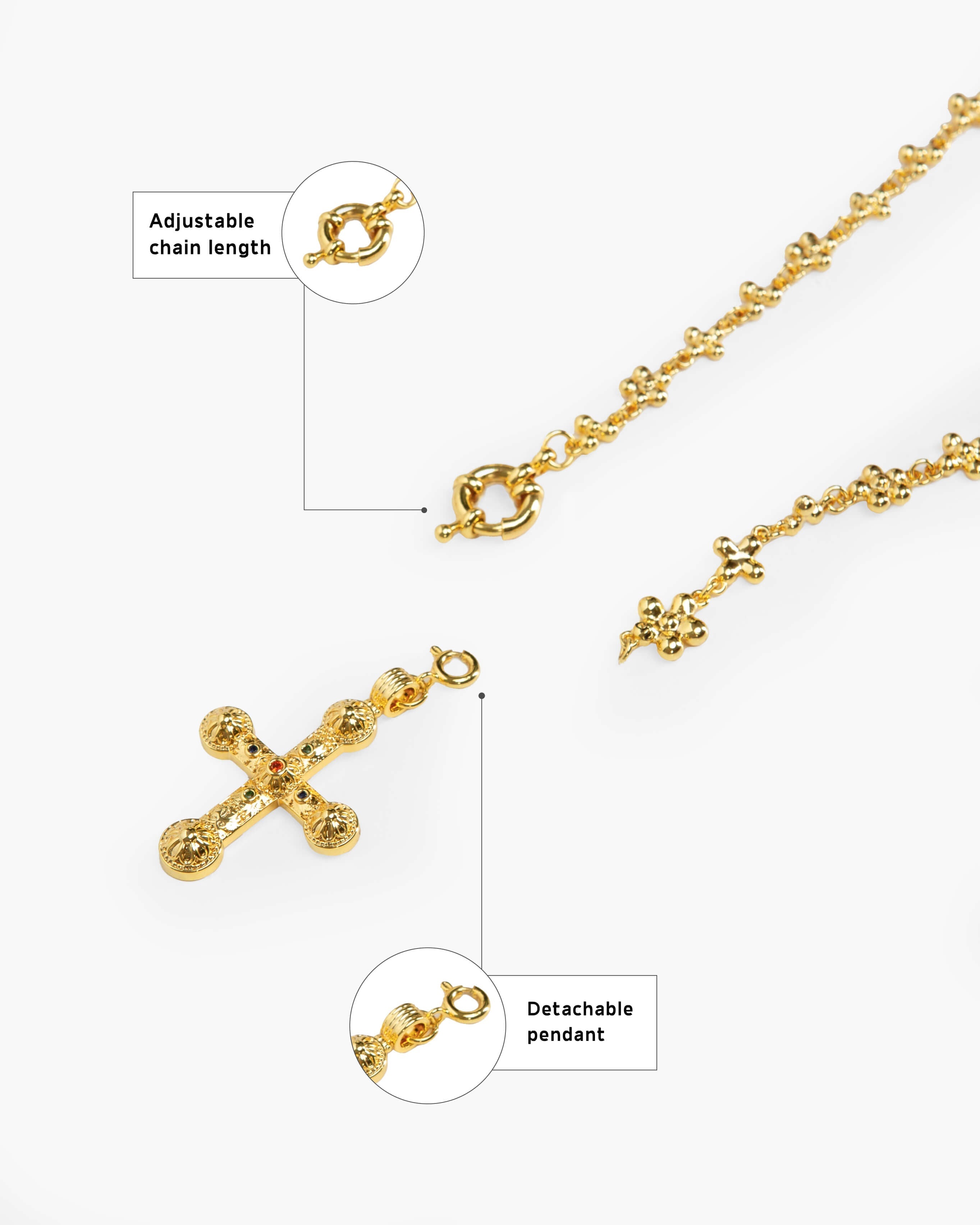 Daisy Molecule Chain en route jewellery