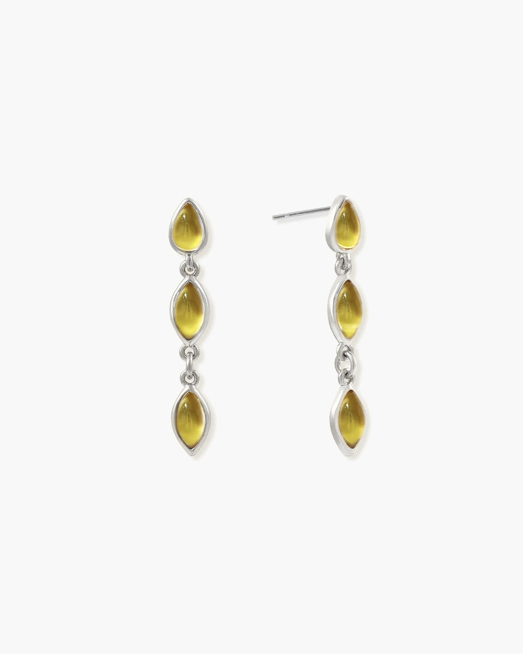 Olive Marquise Earrings in Silver en route jewellery