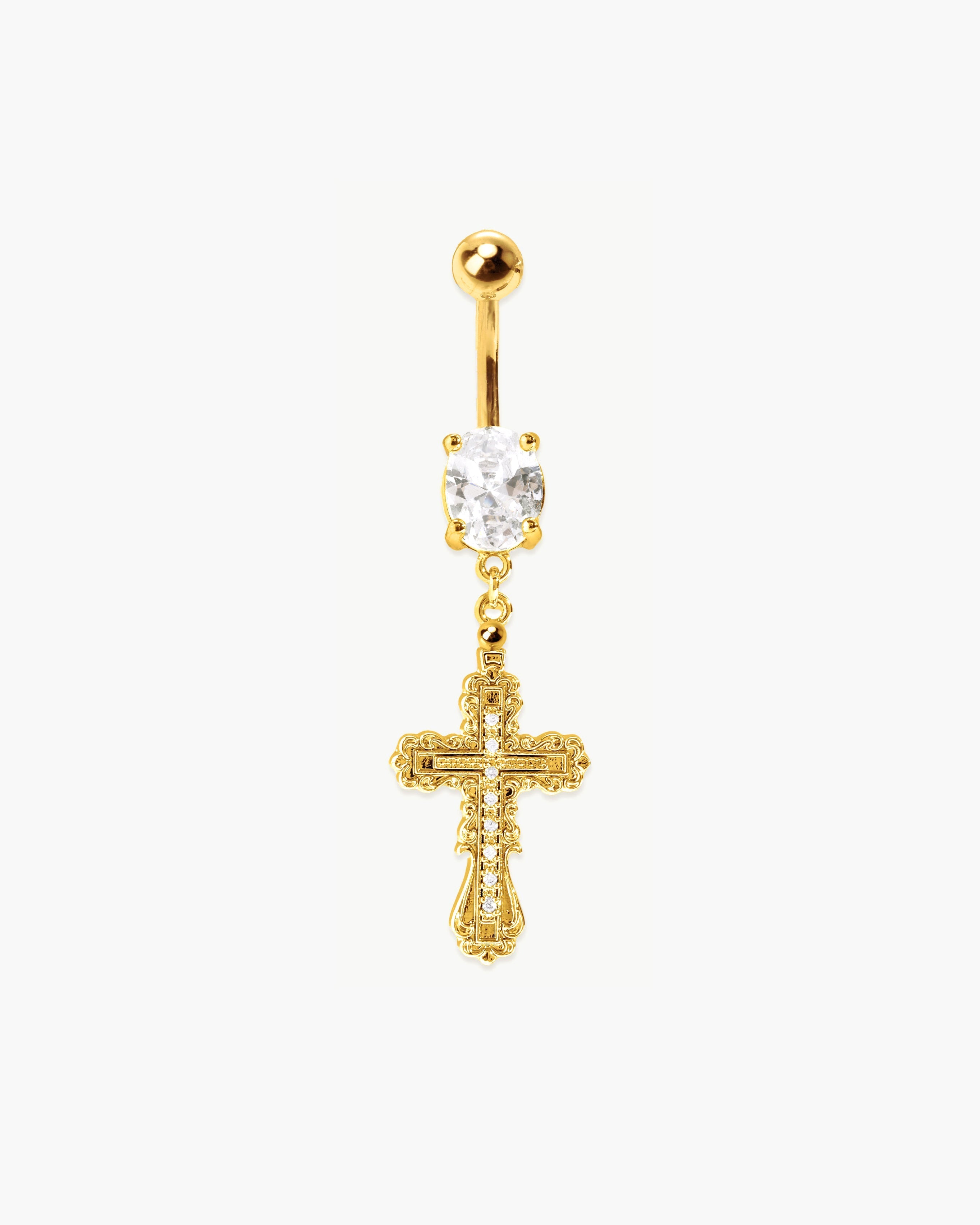 Everette Cross Belly Ring en route jewellery