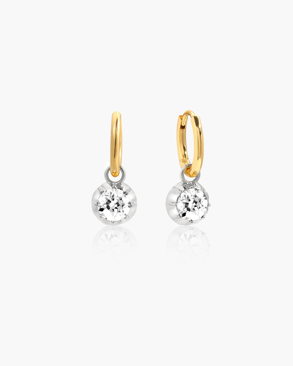 Georgian Detachable Two-tone Hoop Earrings en route jewellery