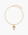 Relic Cross Charm Anklet in Gold en route jewellery