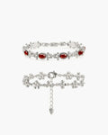 Tess's Treasure Carnelian & Daisy Molecule Bracelet Set in Silver en route jewellery