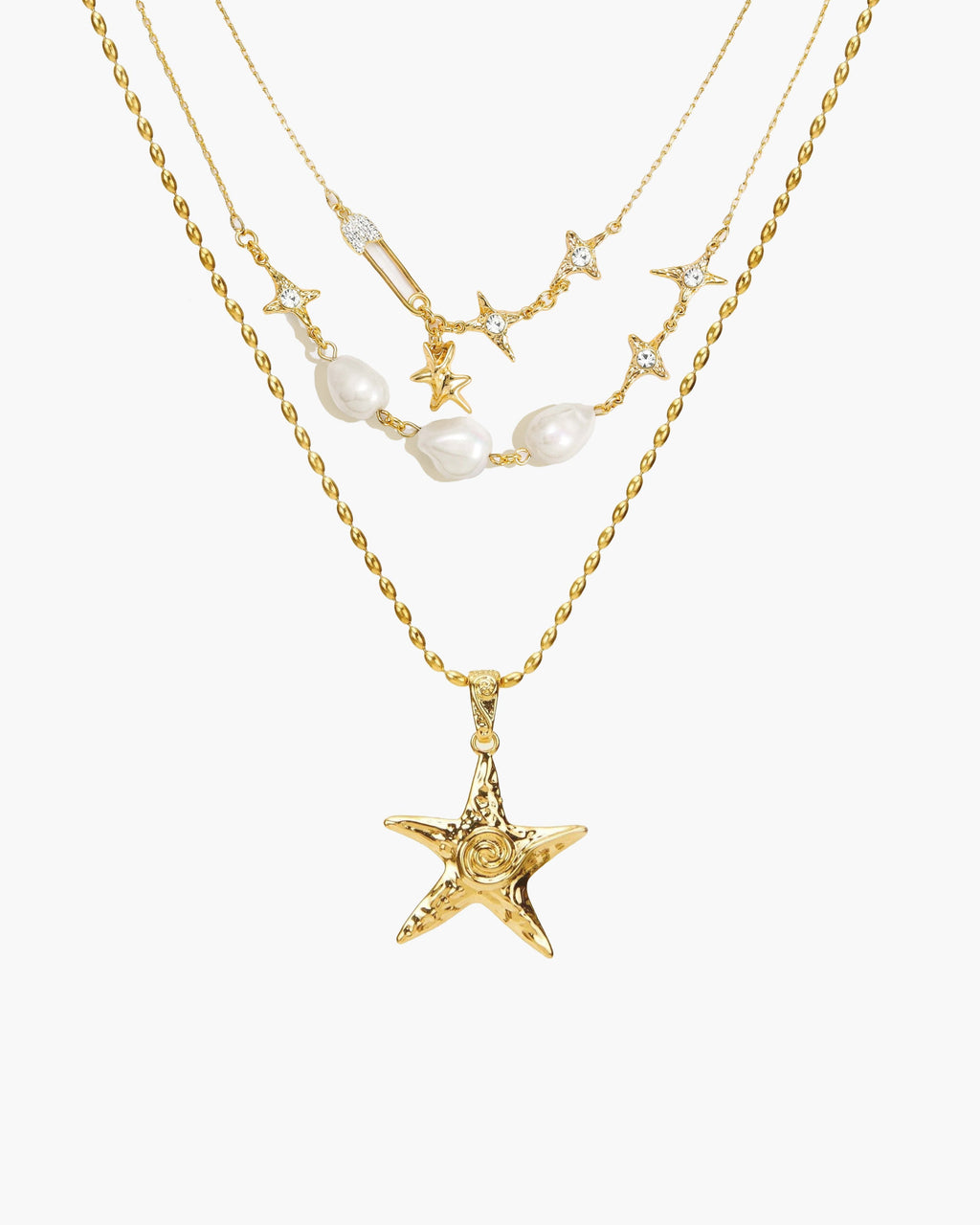 The Mellow Necklace & Starfish Necklace Set en route jewellery
