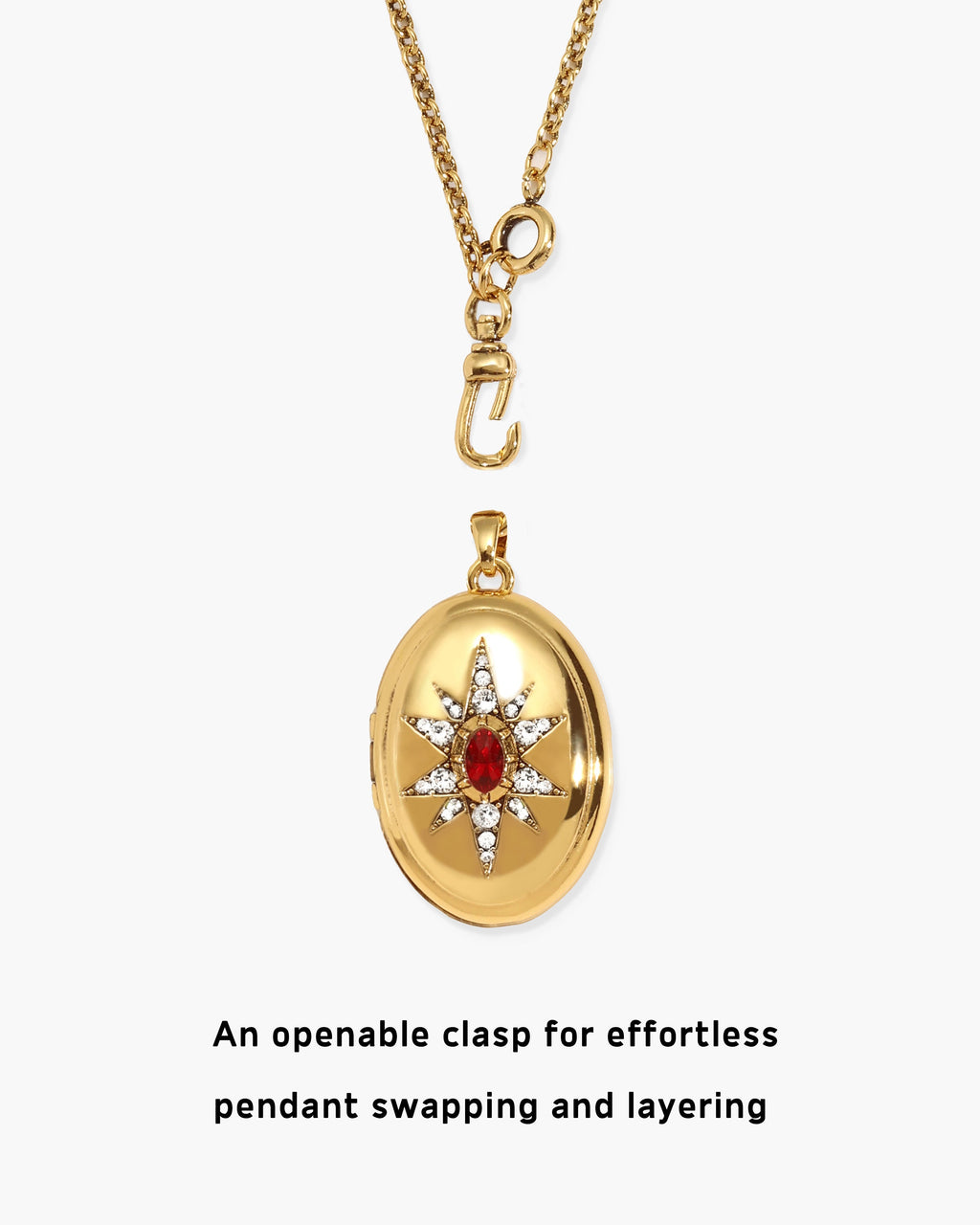 Clara Openable Locket Clasp Chain Necklace en route jewellery