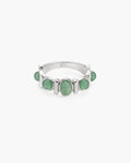 Green Aventurine Band Ring in Silver en route jewellery