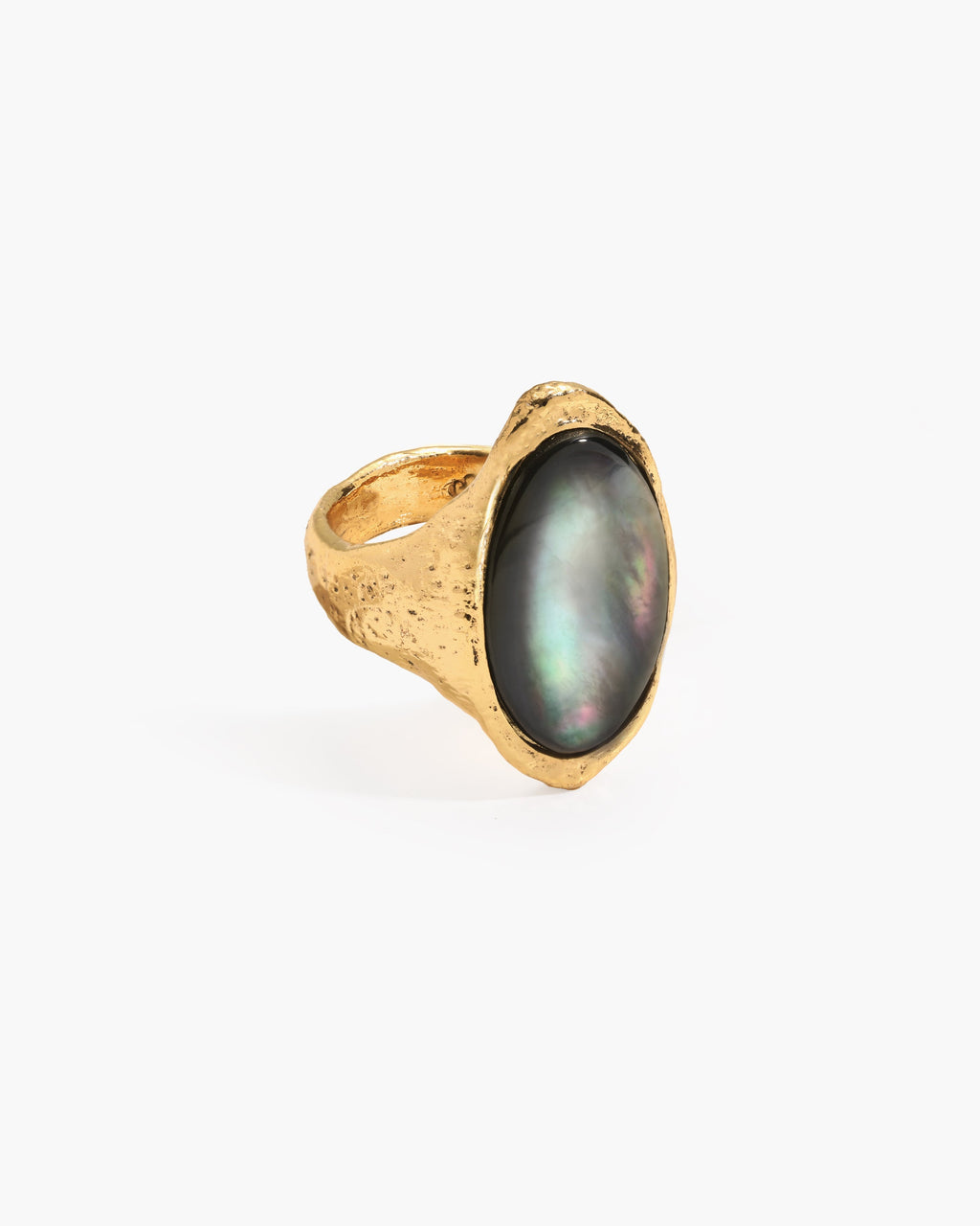 Midnight Oval Shell Ring en route jewellery