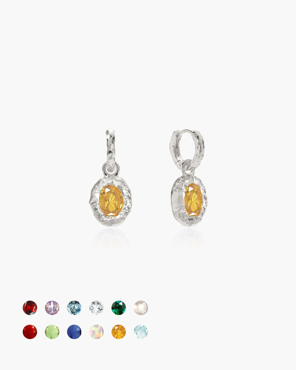 Birthstone Earrings in Silver en route jewellery