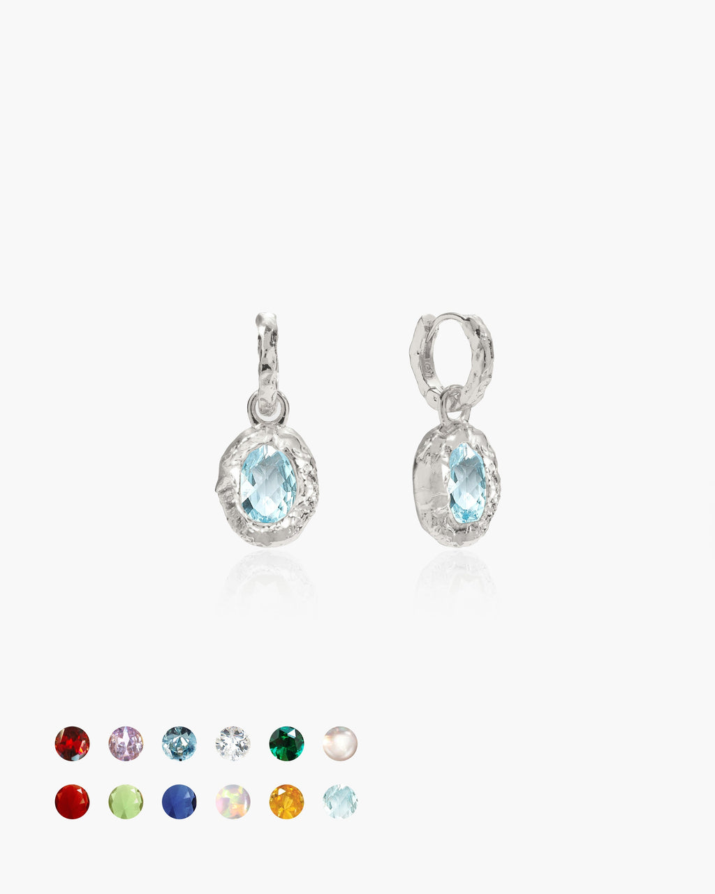 Birthstone Earrings in Silver en route jewellery