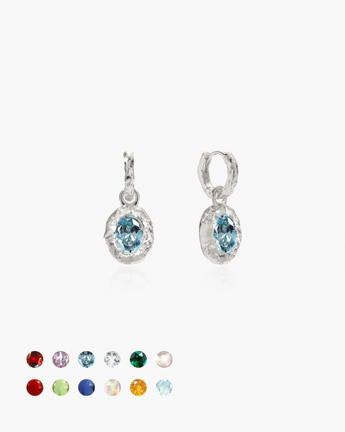 Birthstone Earrings in Silver en route jewellery