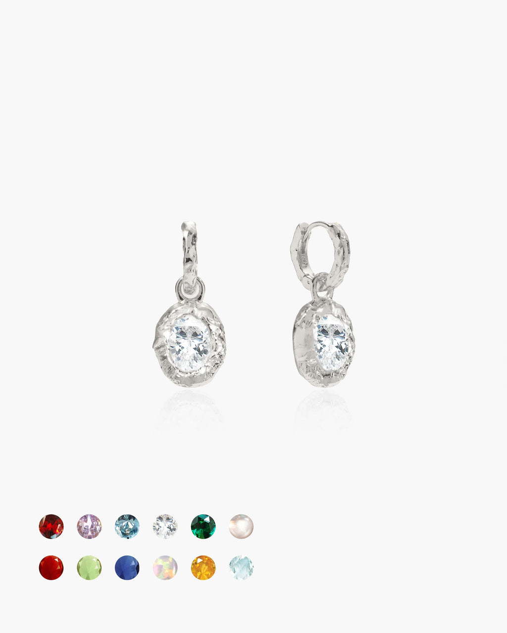 Birthstone Earrings in Silver en route jewellery