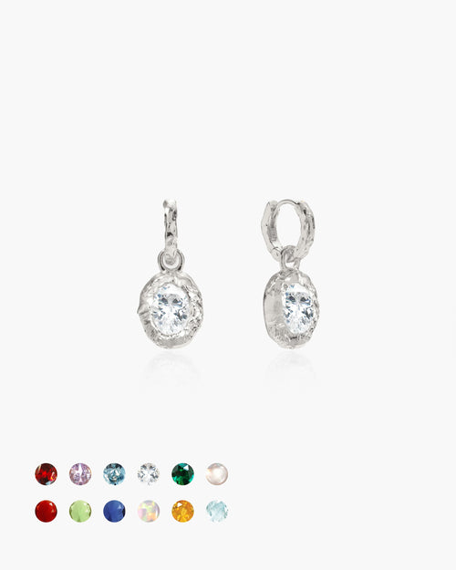 Birthstone Earrings in Silver en route jewellery