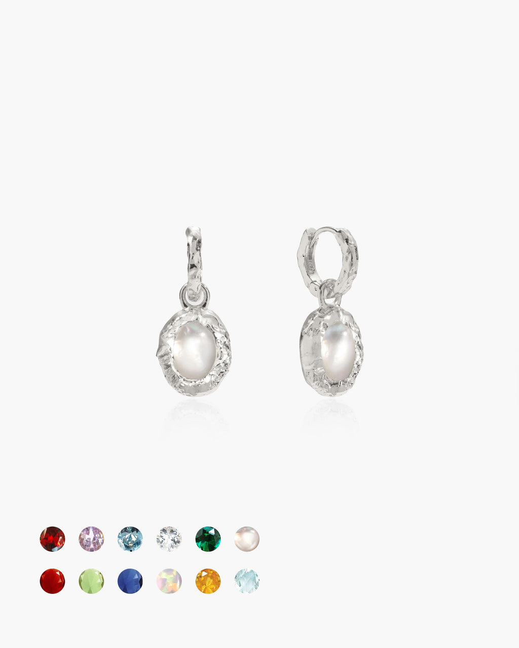 Birthstone Earrings in Silver en route jewellery