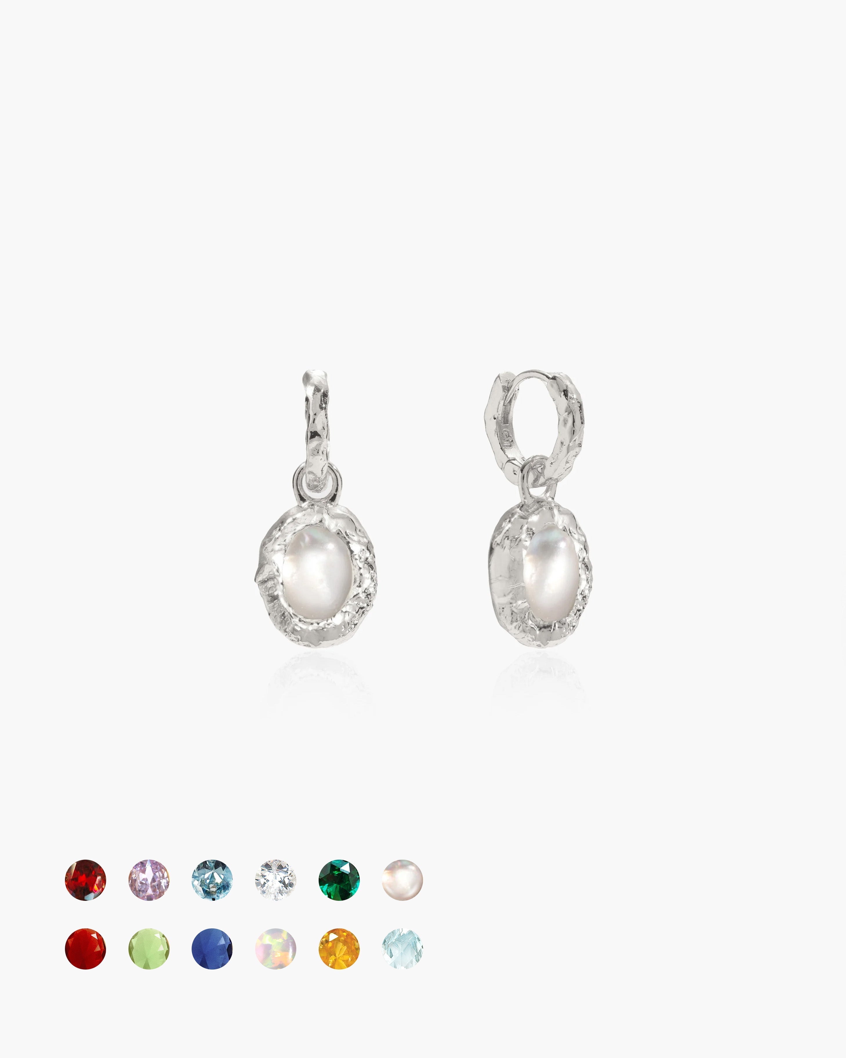 Birthstone Earrings in Silver en route jewellery