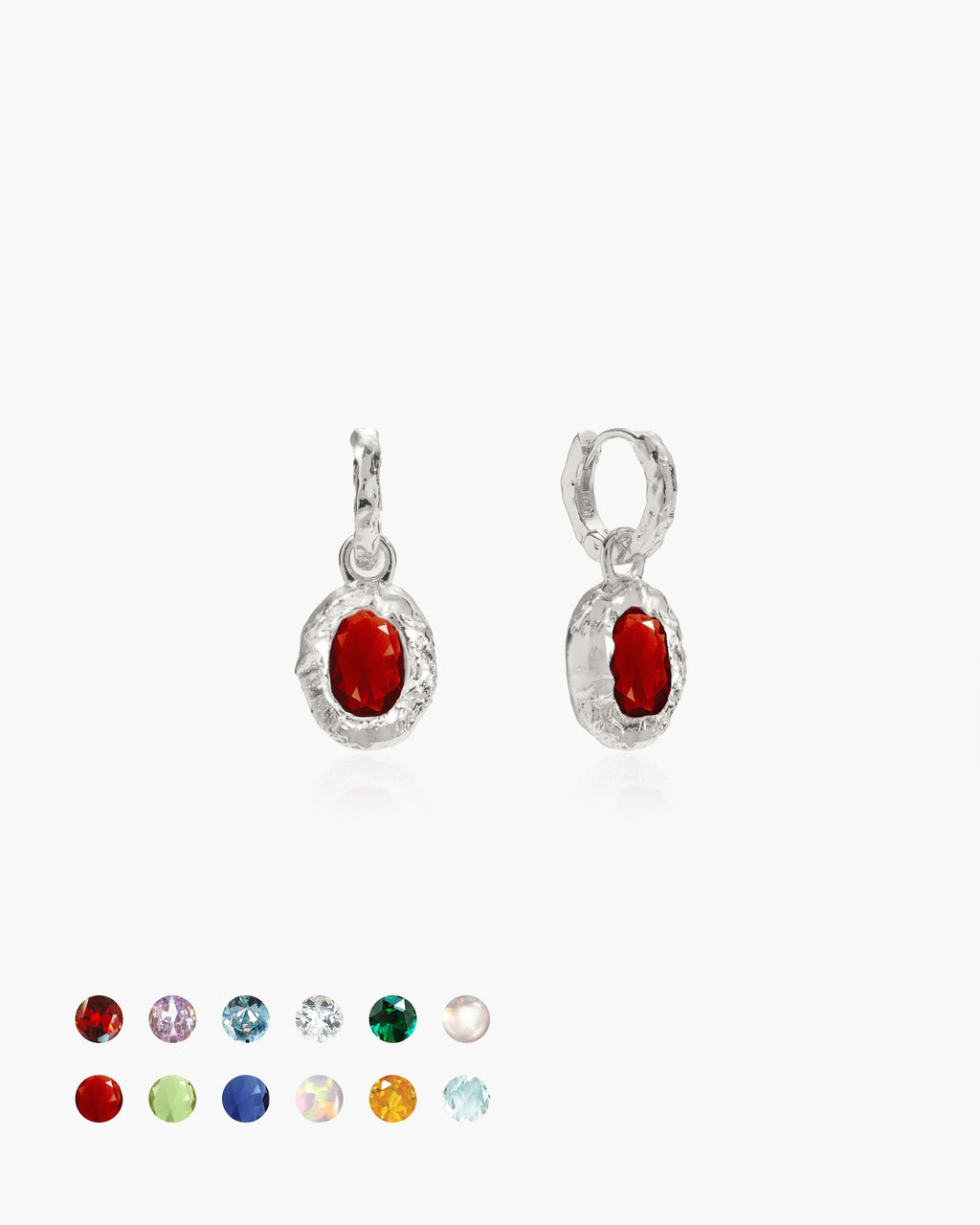 Birthstone Earrings in Silver en route jewellery