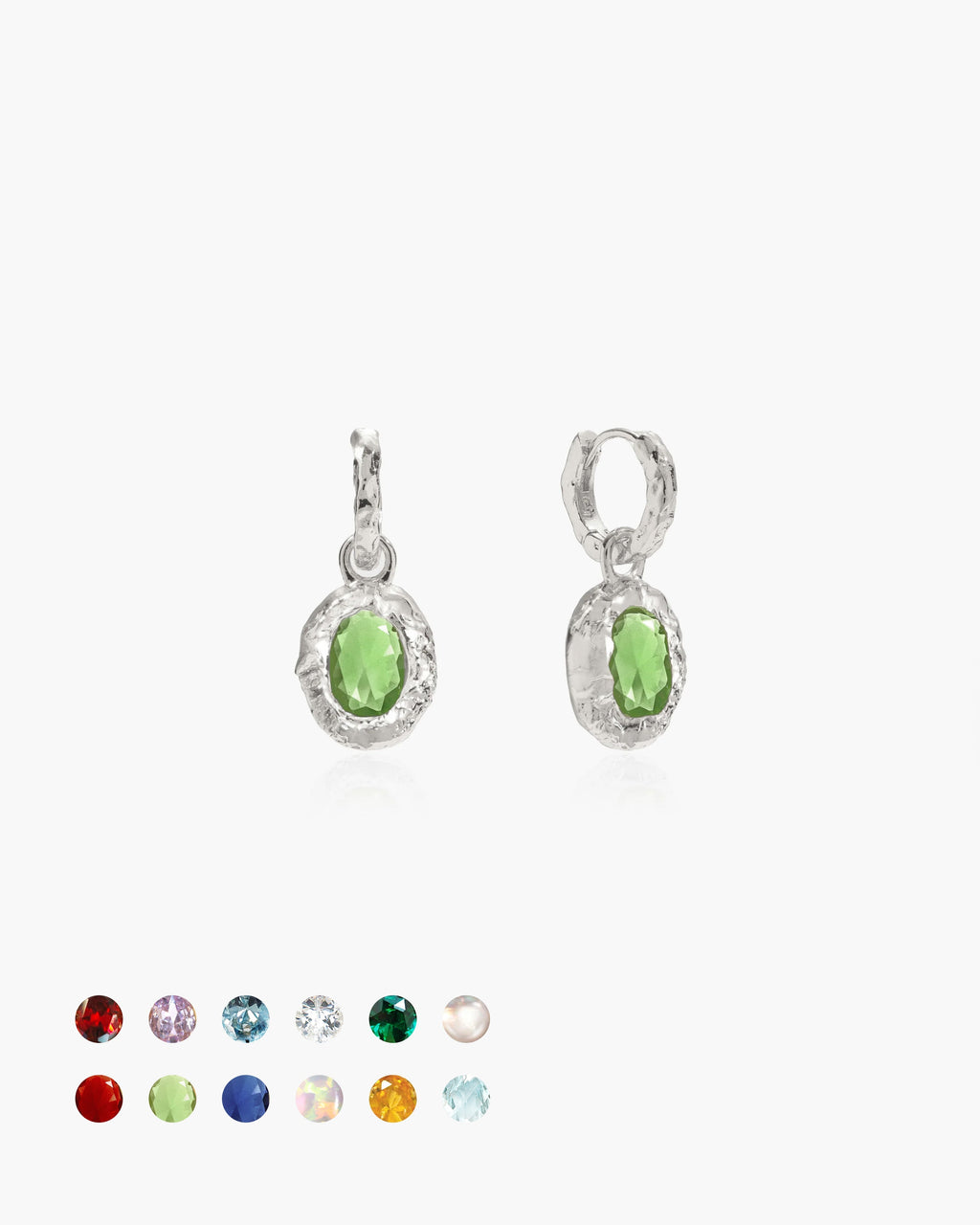 Birthstone Earrings in Silver en route jewellery
