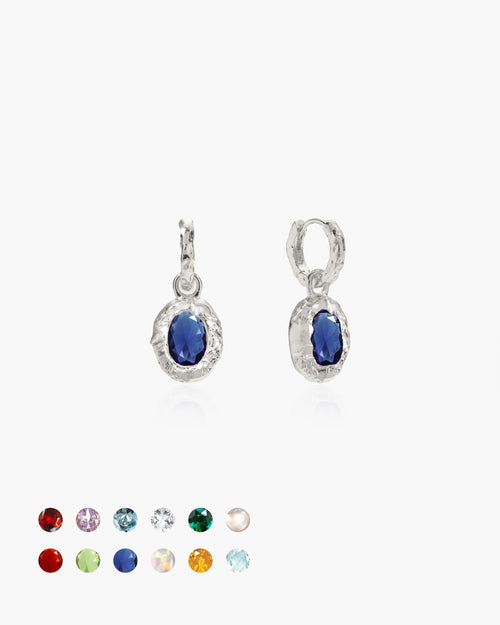 Birthstone Earrings in Silver en route jewellery