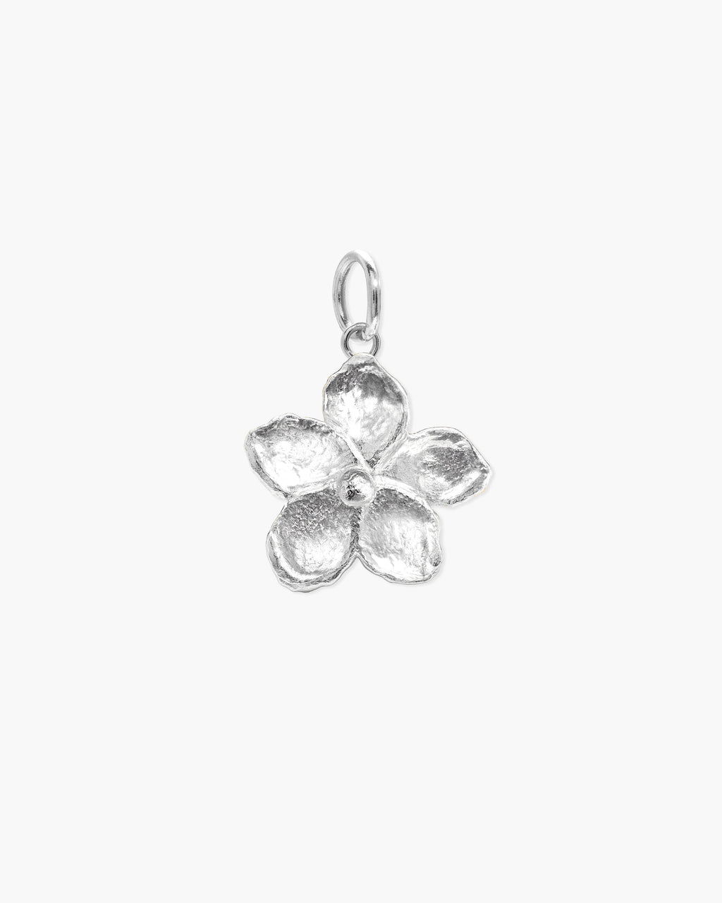 Textured Floral Pendant in Silver en route jewellery