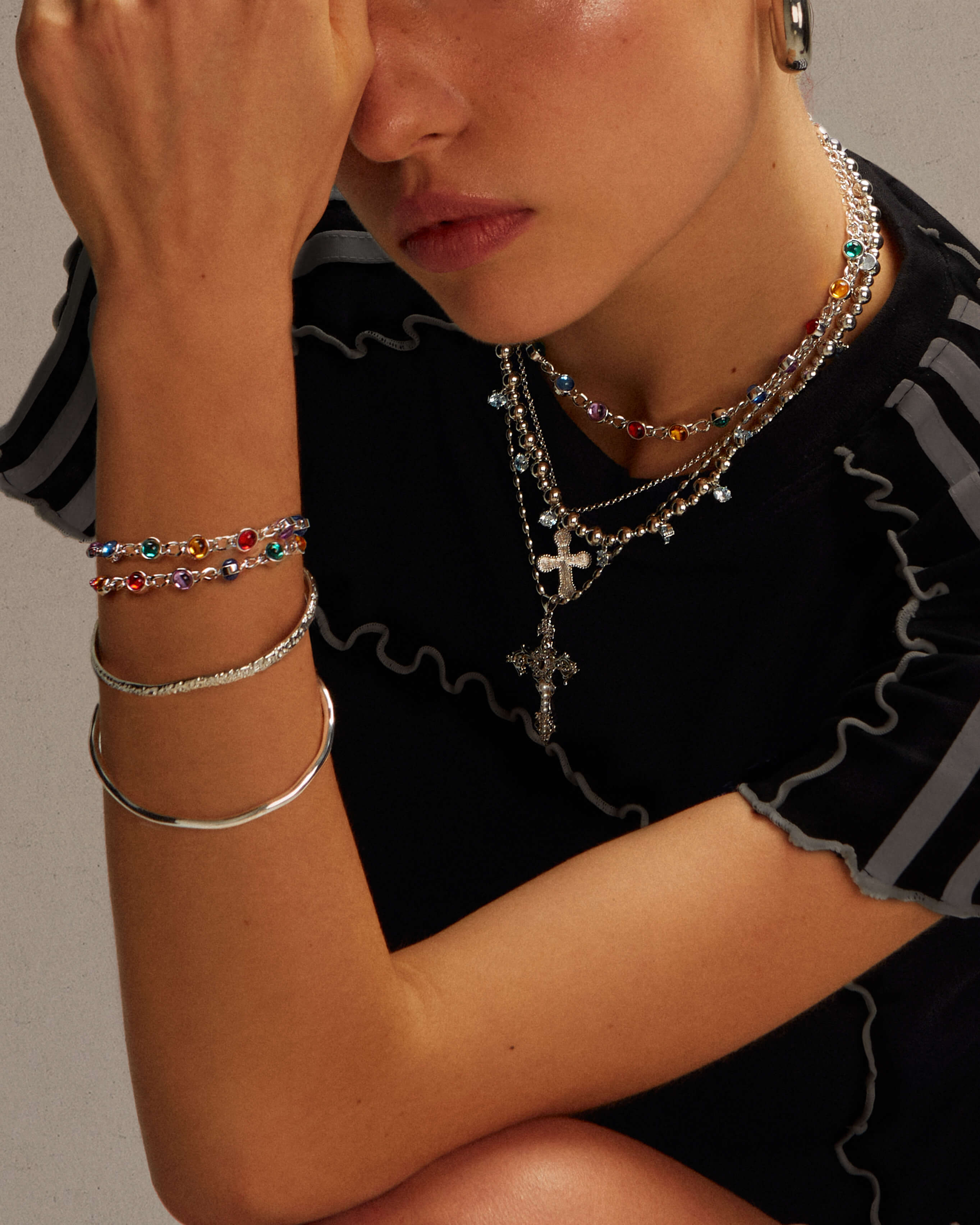 Silver Textured Bangle