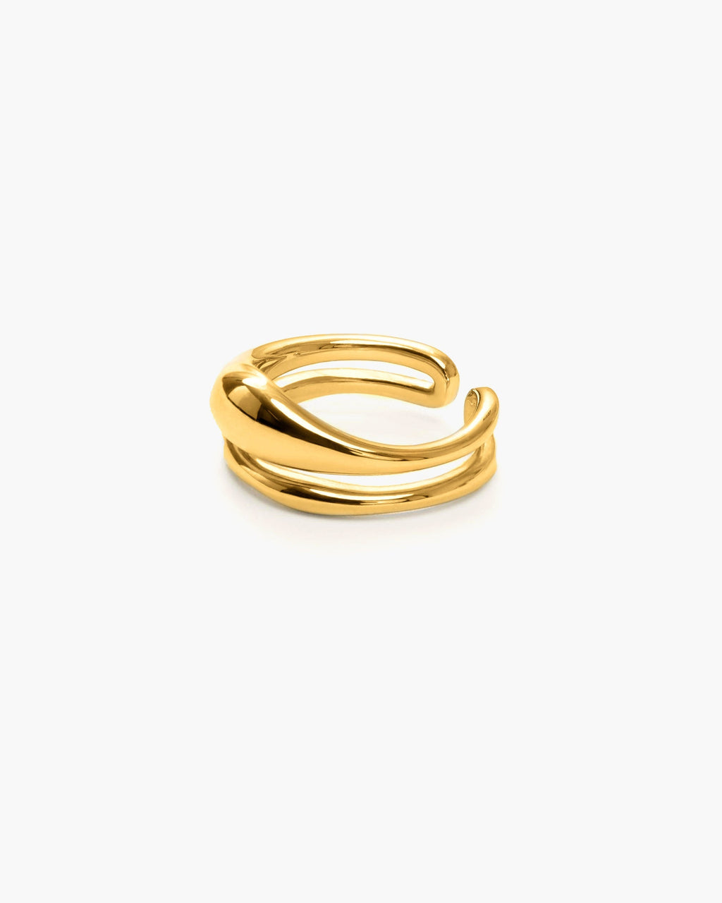 Twin Molten Ring in Gold en route jewellery