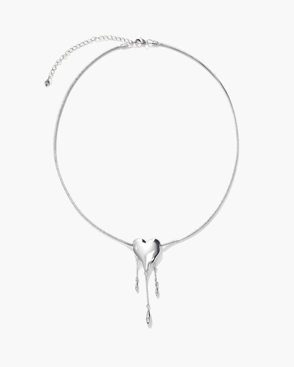 Venom’s Golden Drip Heart Necklace in Silver