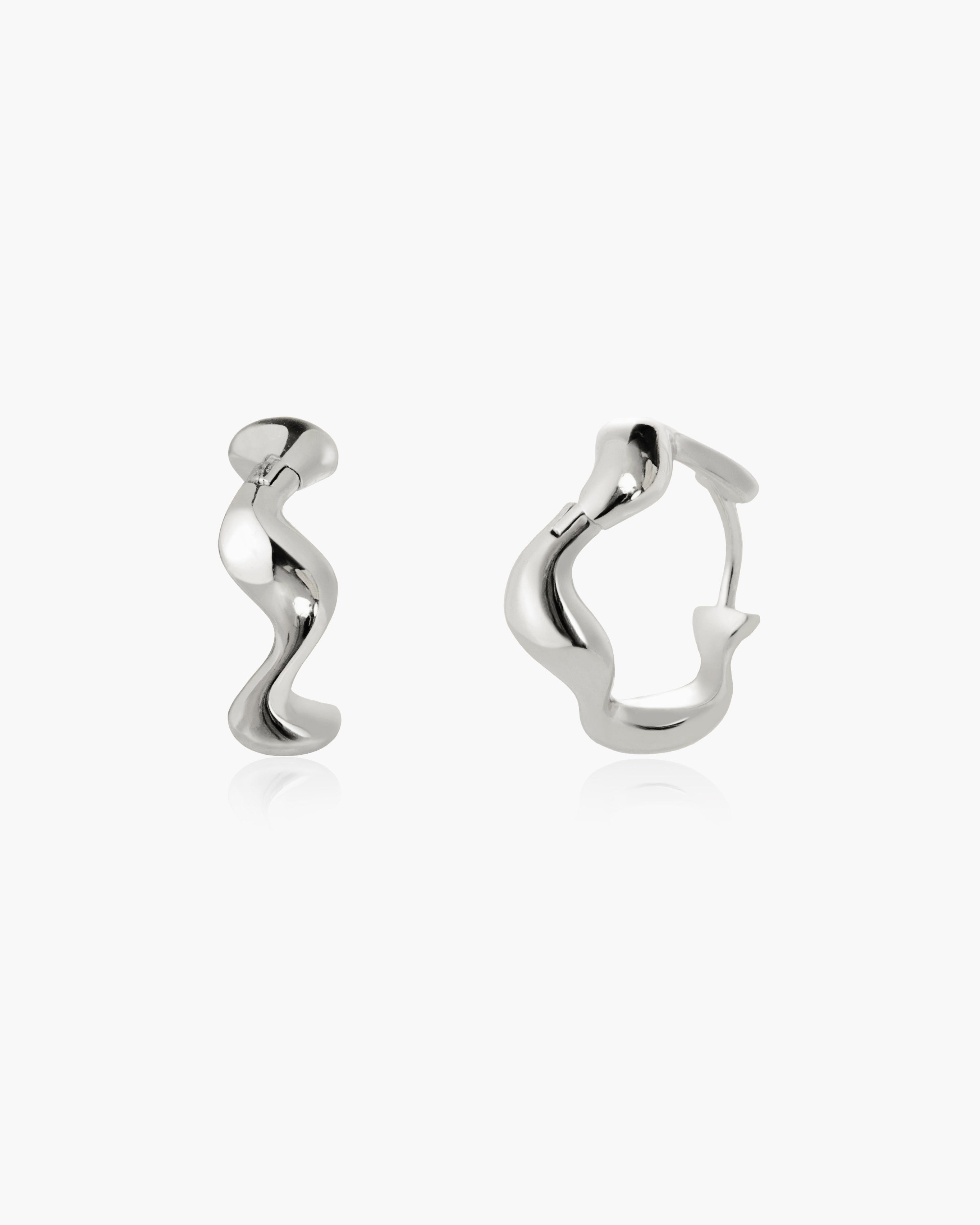 Gold Wave Hoop Earrings