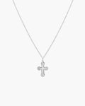 Mini Cross Pendant Necklace in Silver
